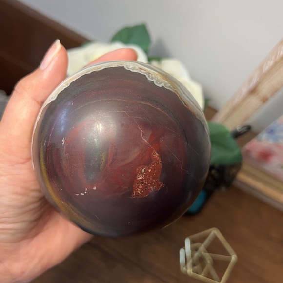 Mexican Crazy Lace Agate Extra Large Sphere, free form 2 pcs Bundle - Picture 5 of 10